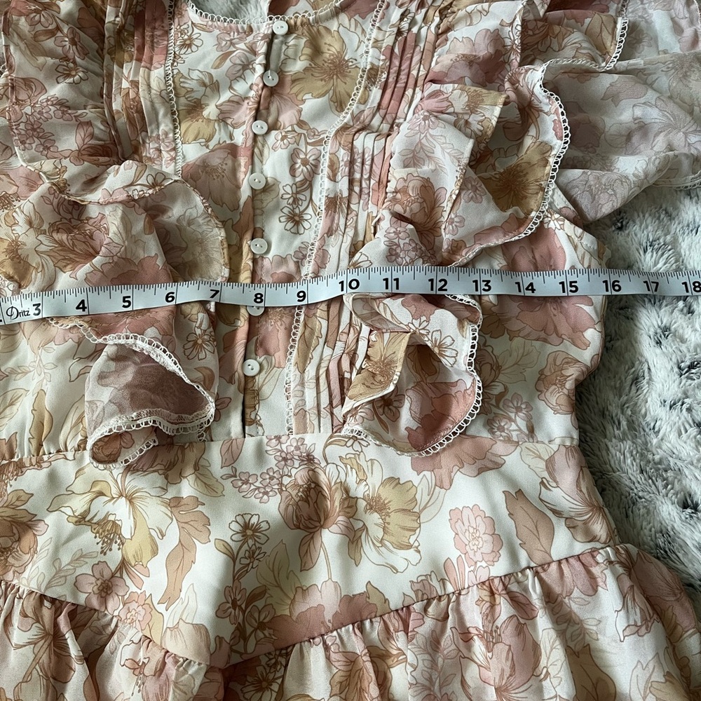 Ever New Conscious Floral Print Ruffle Trim Mini Dress Women’s Size 4 - Picture 16 of 16